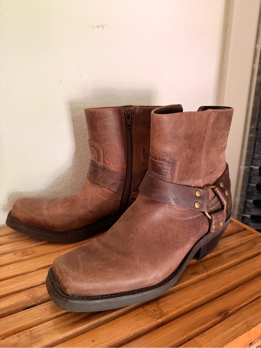 Square toe moto boots - Picture 3 of 13
